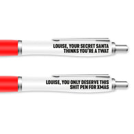 Personalised Secret Santa Twat Pen Pack